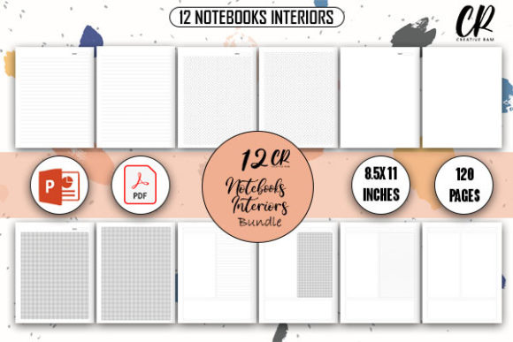 12 Notebooks Interiors: KDP Layouts Ready to Publish