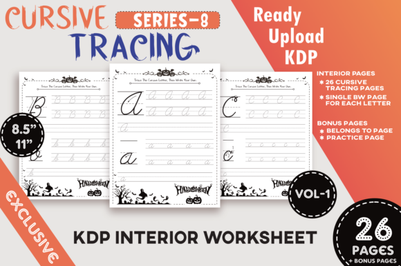 Building Fine Motor Skills with Vol-1 Halloween Cursive Handwriting KDP for Preschoolers