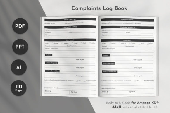 Complaints Log Book KDP Interiors: Streamlining Low-Content Publishing Workflows