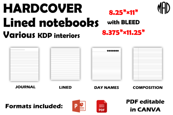 Hardcover Lined Notebooks: Navigating KDP Interiors, Sizes, and Editable Formats