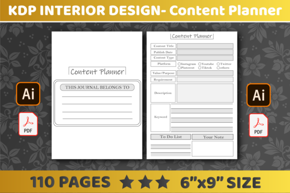 KDP Interiors Design Content Planner: Ready-to-Use 6x9 Template