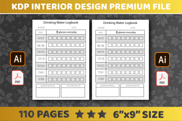Kdp Interiors Drinking Log Book: A Practical Resource for Publishers and Personal Tracking