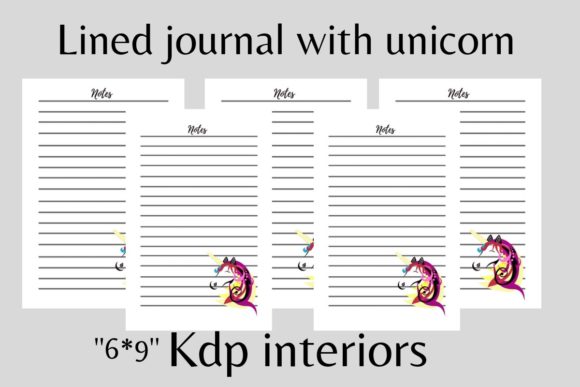 KDP Interiors Journal with Unicorn: Ready-to-Use 6x9 PDF