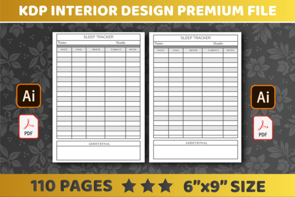 KDP Interiors Sleep Tracker: Premium Editable Template