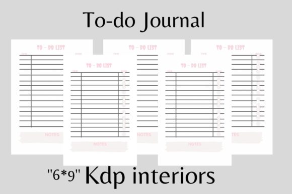 To-Do Journal KDP Interiors Pink: Ready-to-Use 6x9 PDF