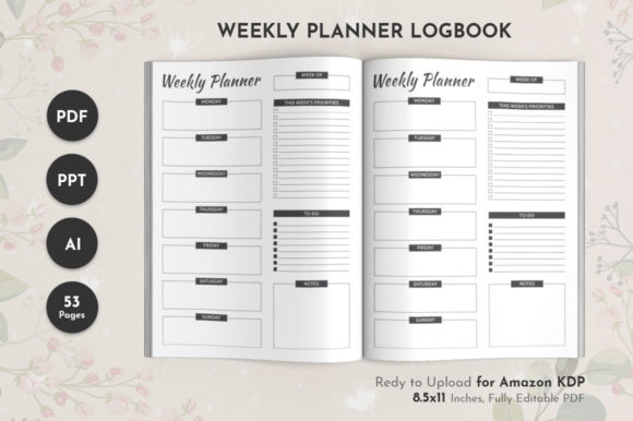 Weekly Planner KDP Interiors: Streamlining Your Low-Content Publishing Business