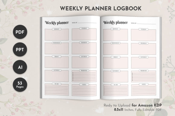 Weekly Planner Notebook KDP Interiors: Streamlining Low-Content Publishing